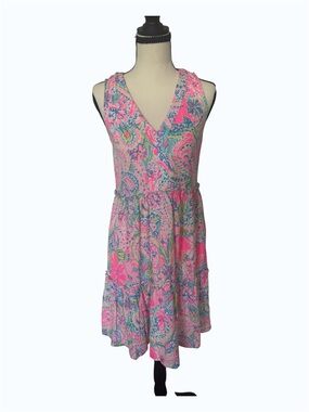 Lily Pulitzer Pink Paisley V-Neck Sleeveless Sundress XXS
